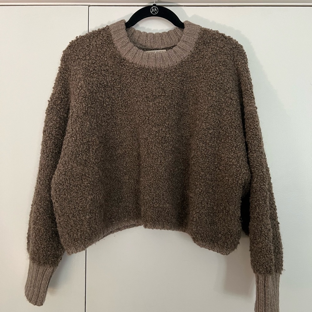 First Rite Textured Cropped Sweater